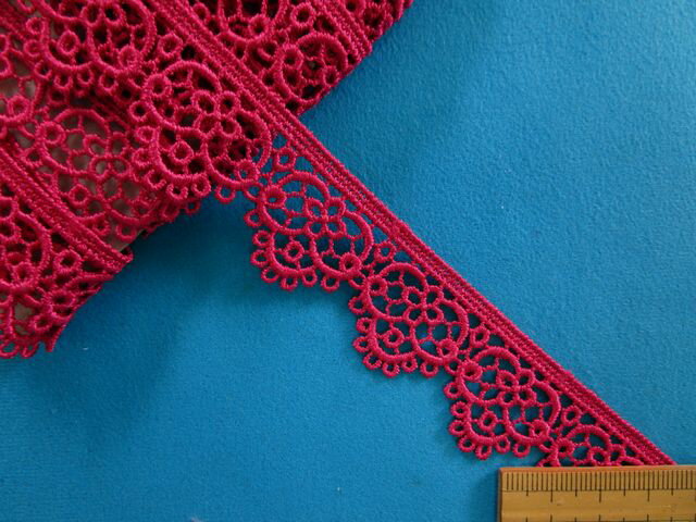 レーヨンケミカルレース（2.6cm幅 3m巻）ローズ