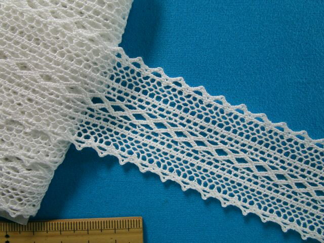 綿トーションレース（3.8cm幅 3m巻）オフ白