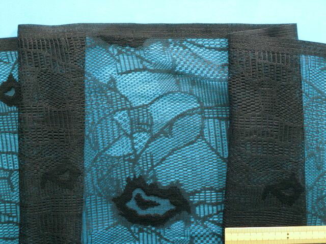 ラッセルレース生地黒（115cm幅　2m）