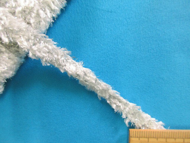 ラメモールブレード（0.9cm幅　5m巻）銀×オフ白