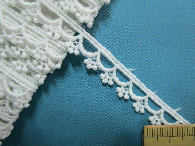 綿ケミカルレース(1cm幅 5m巻）オフ白