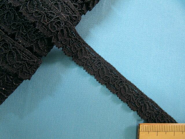 ストレッチレース（1.1cm幅 15m巻）黒//のサムネイル