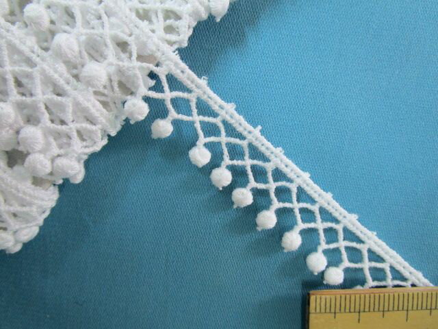 綿ケミカルレース(1.4cm幅 5m巻）白