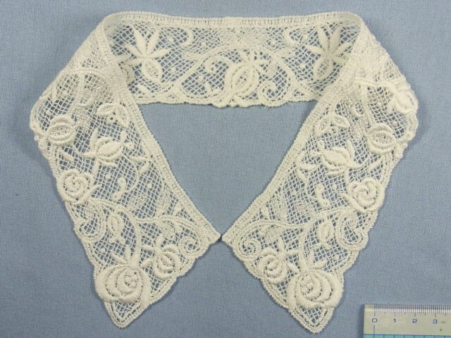 綿ケミカル衿レースオフ白