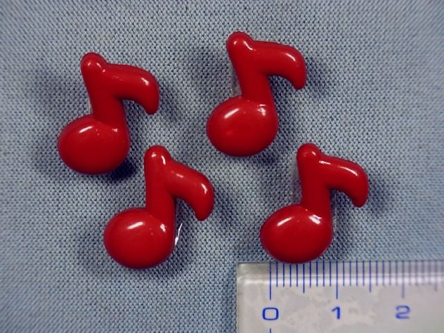 在庫処分コミックボタン音符（赤）