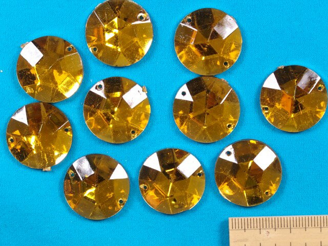 在庫処分ミラーストーン(丸・23mm)イエロー