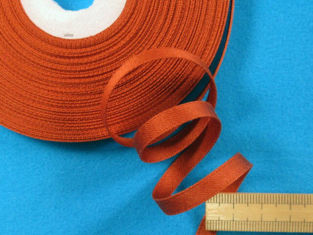 コットン両面サテンリボンレンガ（0．6cm幅　15m巻）