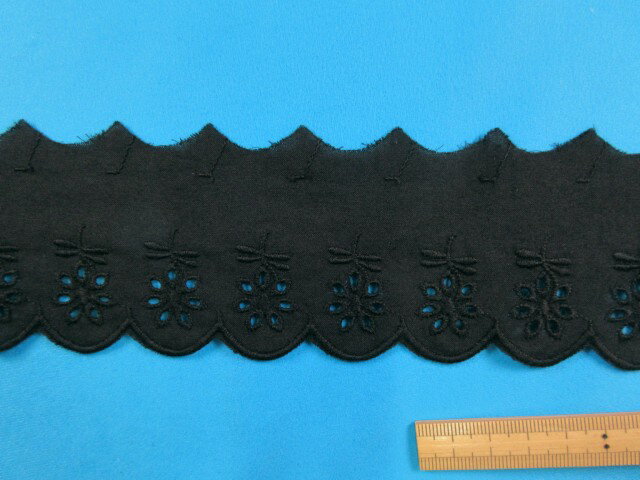 綿レース（6cm幅　3.5m巻）黒