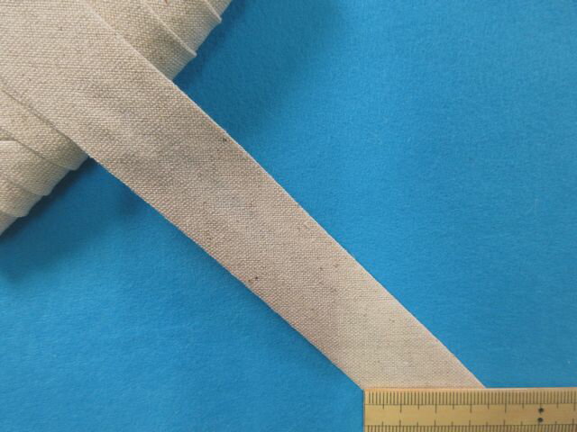 綿麻ワイドバイアス（キャンバス地）（両折れタイプ）生成り（2．5cm幅　7m巻）