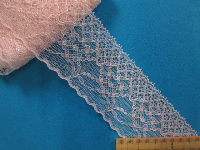 ラッセルレース（5.3cm幅　10m巻）薄ピンク