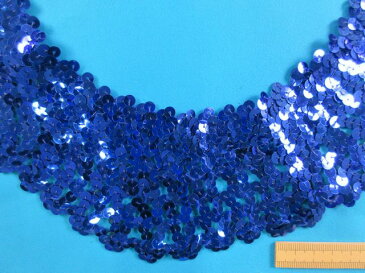 ストレッチスパンコールブレード（8cm幅　1m巻）ブルー