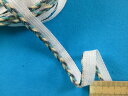 三つ編みパイピング(0.9cm幅 10m巻)紺×ブルーグリン×薄ベージュ