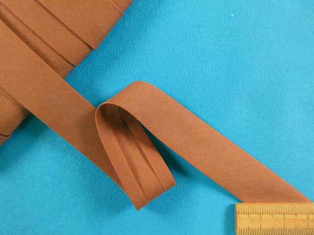 バイアステープ（両折れタイプ）（18mm幅 10m）茶