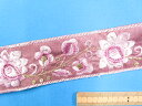 インド刺繍リボン(4cm幅 1m)薄藤(3)