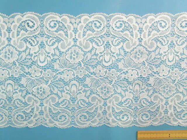 ストレッチレース（17.2cm幅 3m巻）オフ白