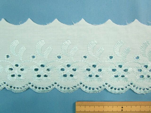 綿ポリレース（7cm幅 5m巻）薄グリン系