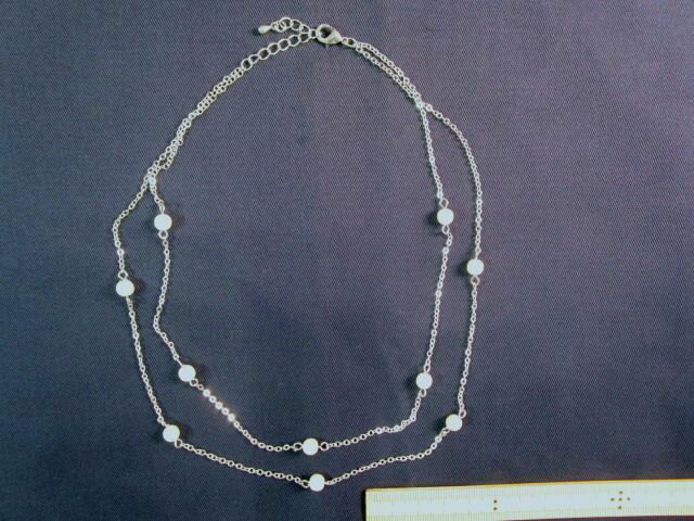 ネックレスシルバー×パールホワイト