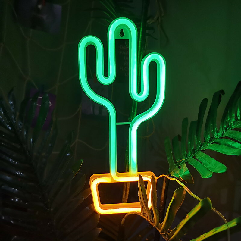 サボテンネオンサイン LED ネオンサイン NEON カクタスネオンライト LED看板 ネオ...