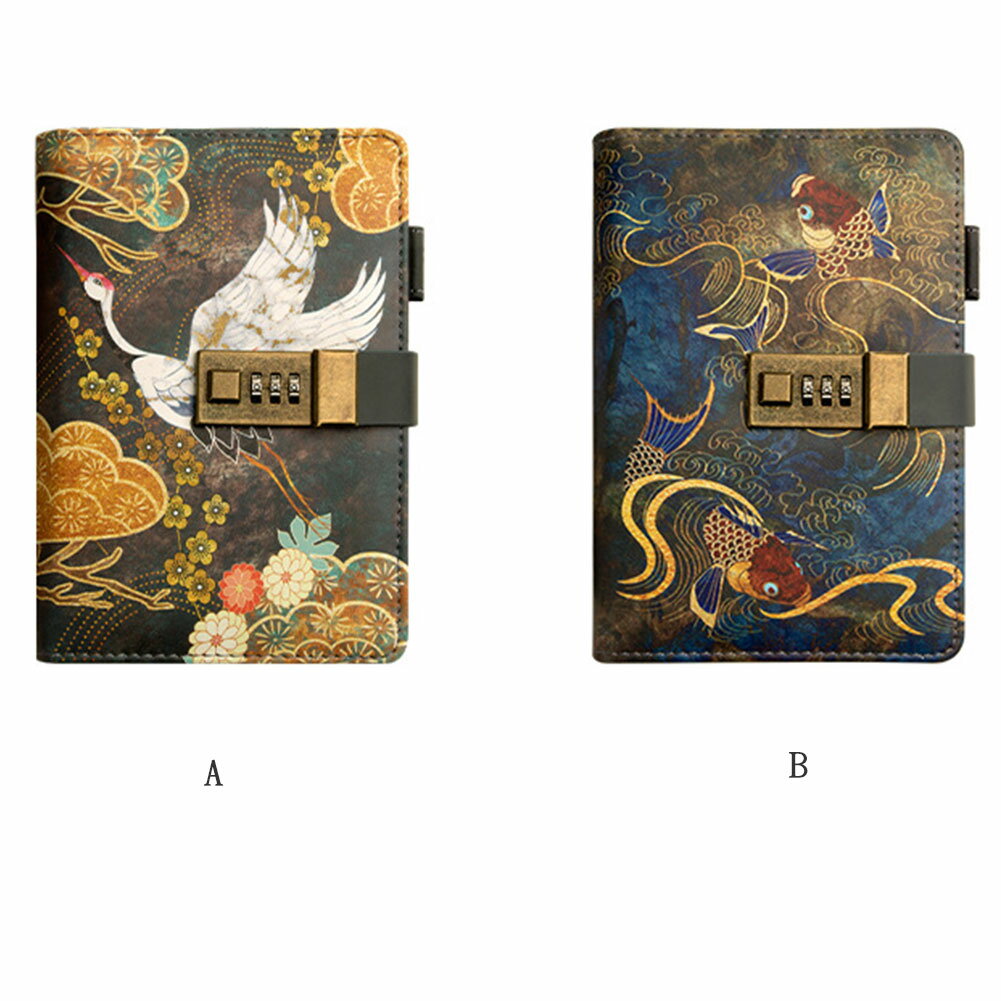 手帳 日記帳 鍵付き A6 日記用ノートブック 古風 おしゃれ 文房具 メモ帳 学生 ビジネス用 ギフト プレゼント