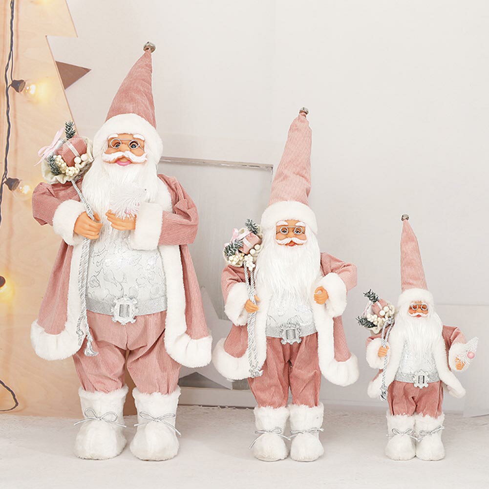 【大小3個セット】サンタクロース人形 クリスマス オーナメント 置物 お洒落 ビニール人形 立ち姿 窓飾り テーブルデコレーション 北欧風 室内 玄関 部屋 店...