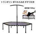 トランポリン フィットネストランポリン 静か ゴム製 6角形 直径122cm 手すり付き 耐荷重150kg 安全 静音 家庭用 子供用 有酸素 運動 エクササイズ ダイエットに(4)