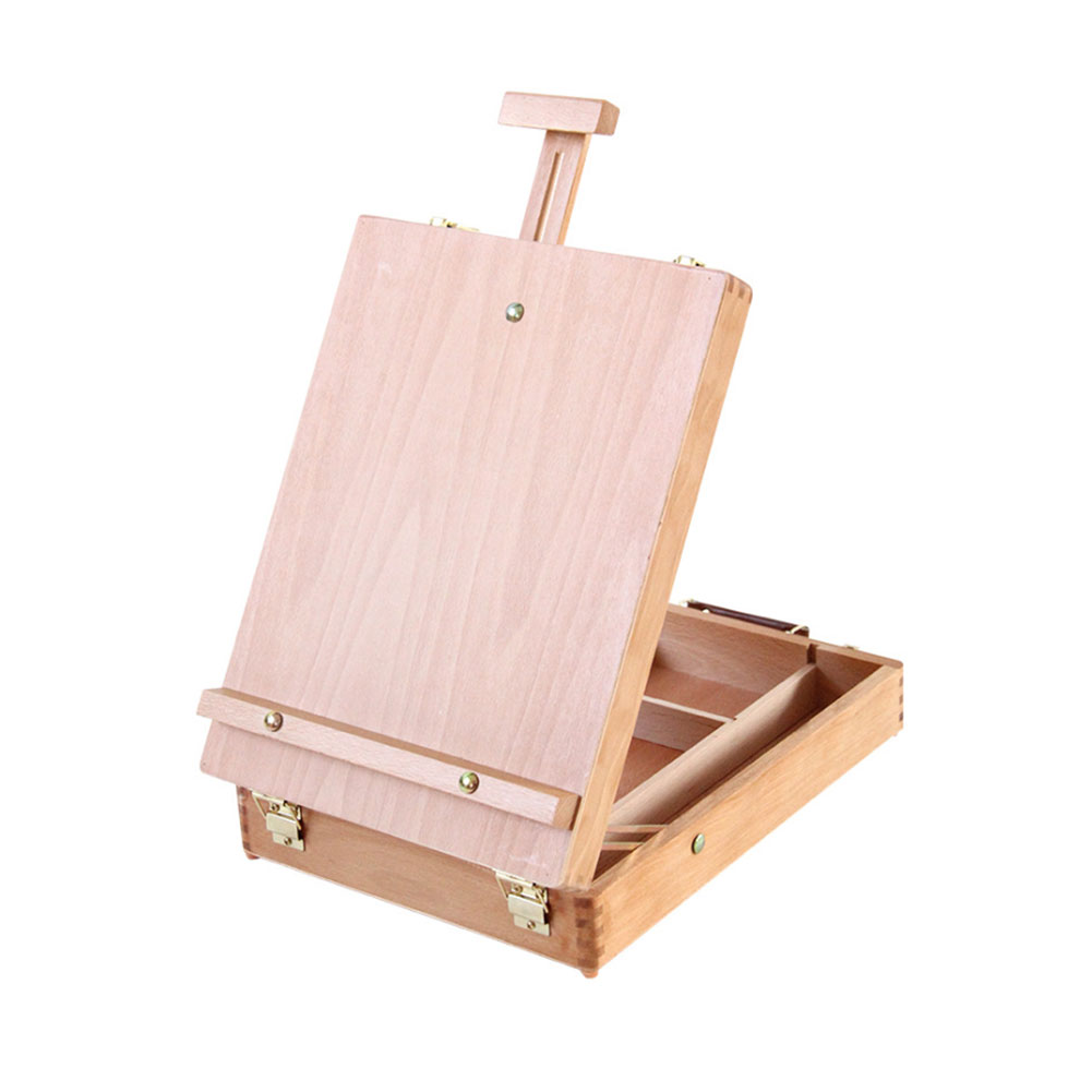 イーゼル 卓上イーゼル 木製 スケッチイーゼル 写生用イーゼル 画板立て 折りたたみ式 高さ調整可能 画材 絵画ボックス