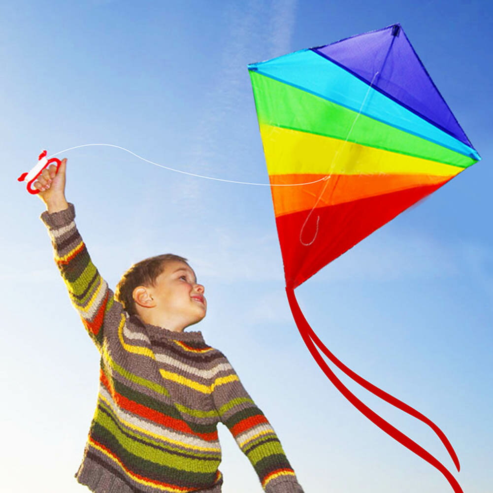 【2枚セット】カイト 凧 デルタカイト カラフルカイト 虹色 凧揚げ 子供 初心者 たこあげ よく飛ぶ 外遊び 軽量 小型 カラフルカイト アウトドア 公園遊び...