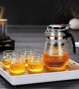 耐熱ガラス ティーポットセット 600ml 800ml 茶こし付き ガラスカップ付き ガラスポット ティーカップ 耐熱 透明 急須 水出し 茶ポット お茶急須 ...
