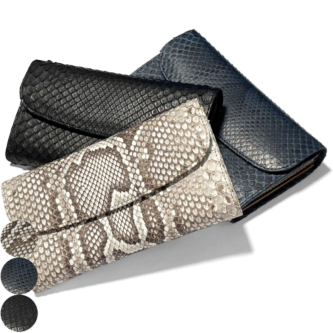 ギャルソン長財布本革パイソンモラレ...