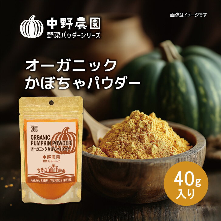 【有機JAS】オーガニック パンプキンパウダー 40g 野菜パウダー 離乳食 かぼちゃ スープ おかゆ スムージー ドリンク お菓子 食用色素 生クリームの着色に 有機野菜 100%使用【メール便配送無料】