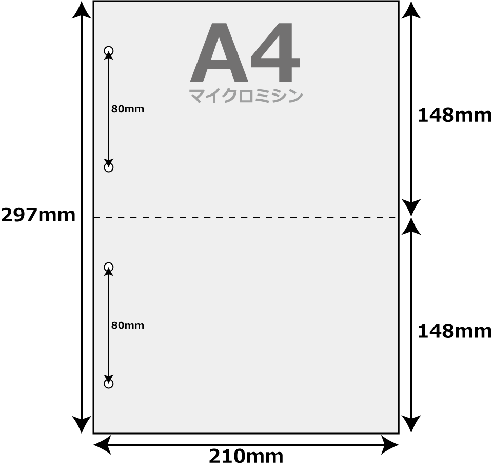 楽天伝票印刷製本のコンビニ【送料無料】 プリンタ帳票用紙　20000枚2分割（マイクロミシン目ヨコ1本）ファイル穴4個付　A4サイズ北海道・沖縄・一部を除く お徳用パック レーザープリンター インクジェットプリンター プリンター用紙 マルチプリンタ用