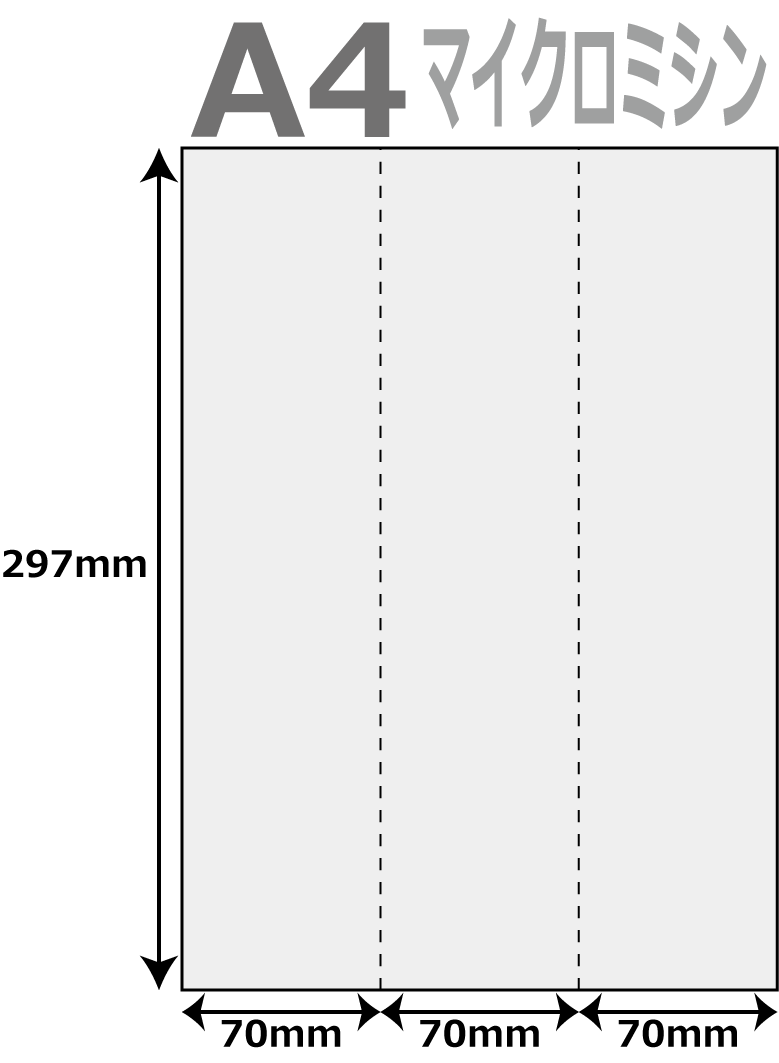 帳票用紙 500枚 3分割 マイクロミシン タテ2本 A4サイズ レーザープリンター インクジェットプリンター..