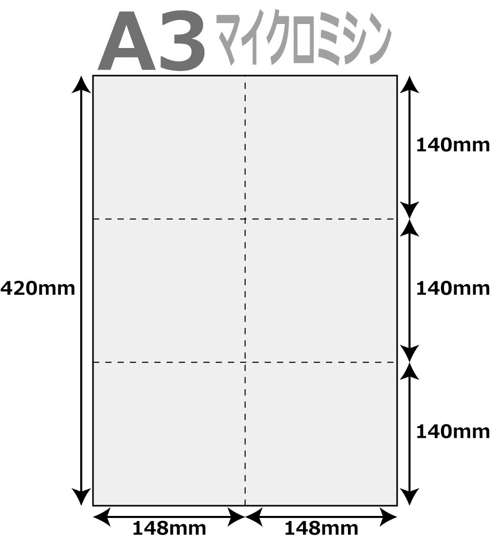 帳票用紙 500枚 6分割 マイクロミシン タテ1本 × ヨコ2本 A3サイズ レーザープリンター インクジェットプリンター プリンター用紙 マルチプリンタ用 上質コピー用紙 ミシン目入り用紙 プリンター帳票用紙 6面カット紙