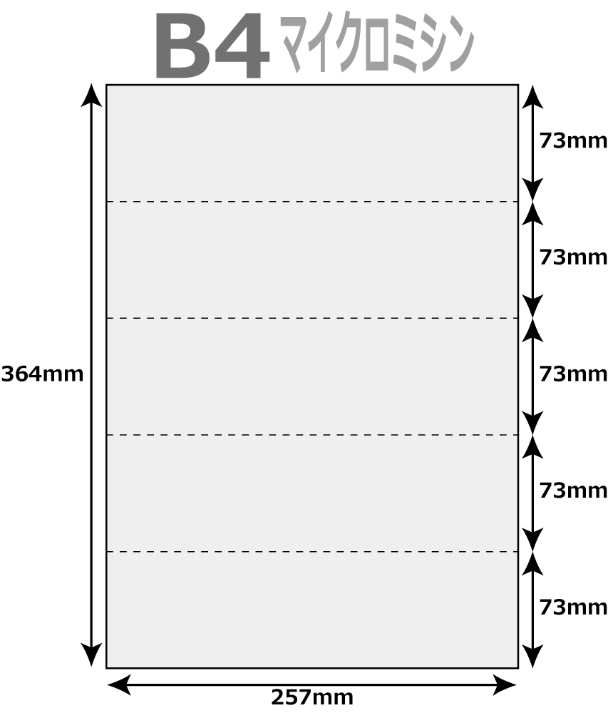 マイクロミシン 入用紙 500枚 5分割 マイクロミシン ヨコ4本 B4サイズ レーザープリンター インクジェットプリンター プリンター用紙 マルチプリンタ用 上質コピー用紙 ミシン入り用紙 帳票用紙 5面カット紙