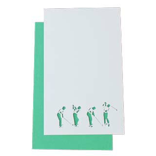 名刺 4号 50枚 切リ絵 L4 ゴルフ 【 名入れ 印刷なし　紙の販売です 】 【 4号 切り絵 】