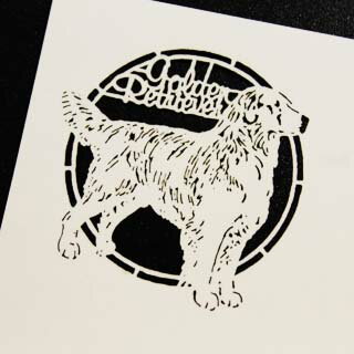 名刺 4号 50枚 切リ絵 D4 イヌ 【 名入れ 印刷なし　紙の販売です 】 【 4号 切り絵 】