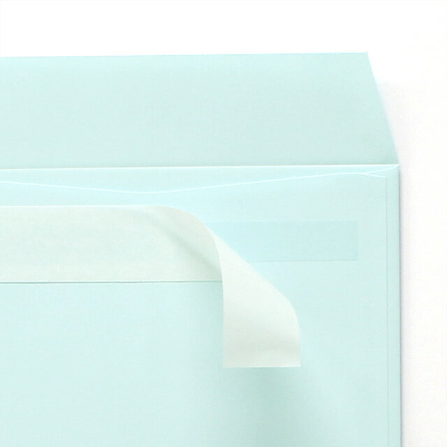 封筒 パステルカラー封筒 長3 ハイシール パステル ブルー 80g ヨコ貼 枠入 1000枚 nr6315