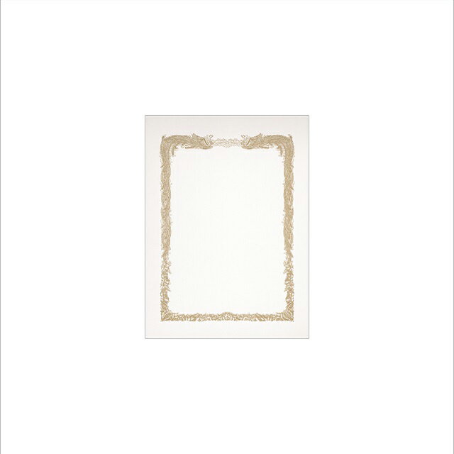 商品説明品&nbsp; &nbsp;名賞状用紙 B5ワイド 白ケント 縦長 KT サイズ（mm）266×195入数100 枚/箱 白色度(%)85コード801066清潔感のあるホワイトを基調とした賞状用紙です。 金色の輝きと重厚感あふれる鳳凰枠が、贈られる人に感動と喜びをもたらします。