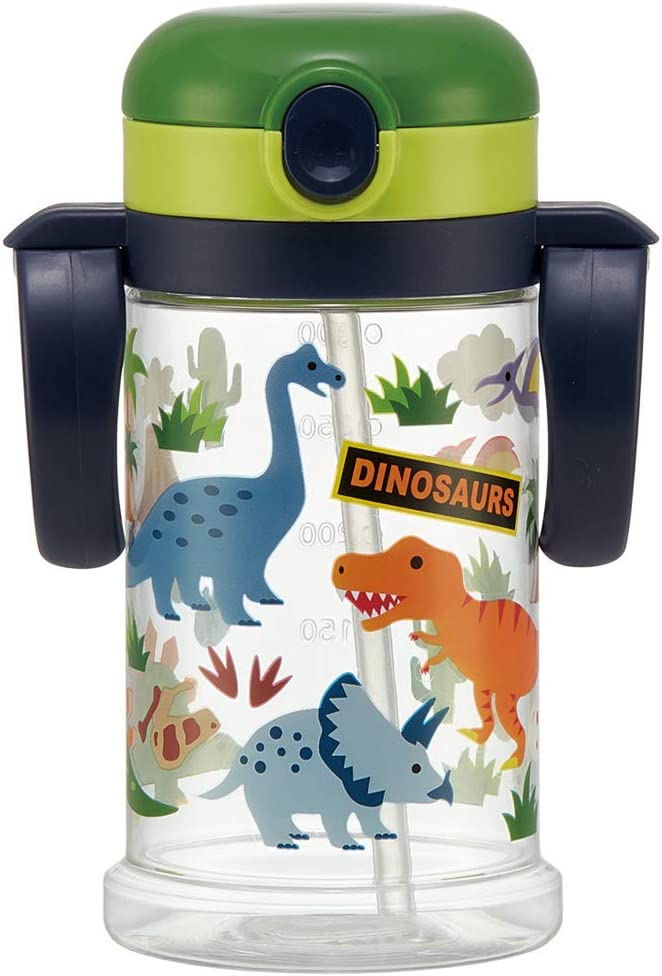 折りたたみ式両手ハンドル＆ショルダーベルト付ストローマグ ディノサウルス DINOS...