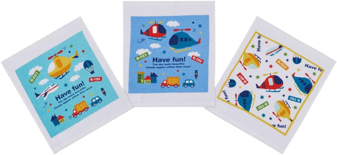 おしぼりタオル3P 3枚セット ヘリコプター スケーター (Skater) 子供用 日本製 夏休み キャンプ ピクニ..