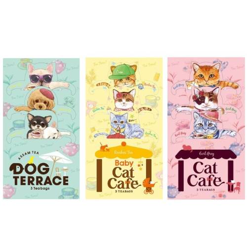 楽天なかのふぁくとりー　楽天市場店キャットカフェ Baby Cat Cafe ベビーキャットカフェ ティーバッグ 紅茶 各2g × 3パックの3種セット （ アッサム / ルイボス / アールグレイ ） ハーブティー tea お茶 猫 ねこ ネコ グッズ かわいい プチギフト 2023【メール便送料無料】