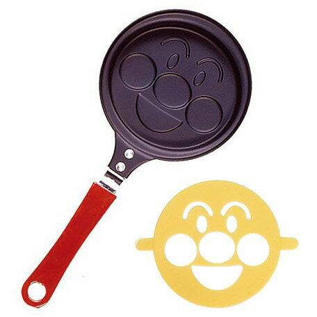 BANDAI 焼き型 アンパンマン ホットケーキパン ステンシルシート入り 日本製 レッド トルネ フライパン ホットケーキ ホットケーキ型 調理器具 ガス火専用 料理 家事 炊事 キッチン 台所 プレゼント ギフト 2023のサムネイル