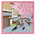 風呂敷 【たまのお散歩】小風呂敷「桜」Cherry blossoms(4月・四月・ねこ・猫・ネコ) 50cm 紺 ふろしき 贈答 プレゼント 包み ランチクロス 和柄 ウサギ 月 ラッピング 敬老の日 2023 ギフト メール便送料無料
