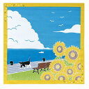 風呂敷 【たまのお散歩】小風呂敷「向日葵」Sunflower(8月・八月・ねこ・猫・ネコ) 50cm ふろしき 贈答 プレゼント 包み ランチクロス 和柄 ウサギ 月 ラッピング 敬老の日 2023 ギフト メール便送料無料