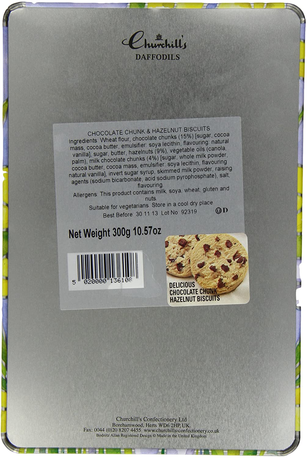 チャーチル スイセン缶（ベルジャンチョコチップビスケット）