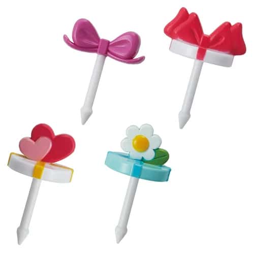 【かわいい恐竜シールつき】プレゼントピック トルネ リボン お花 ハート ランチピック お子様ランチ 弁当 幼稚園 保育園 ピクニック デコ弁 可愛い 子供 男 男の子 女 女の子 グッズ