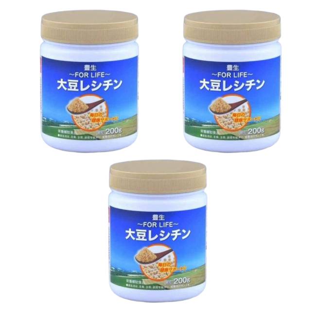 豊生 大豆レシチン （顆粒 200g）3個セット 乾燥剤入 栄養補助食品 健康食品 サプリメント サ ...