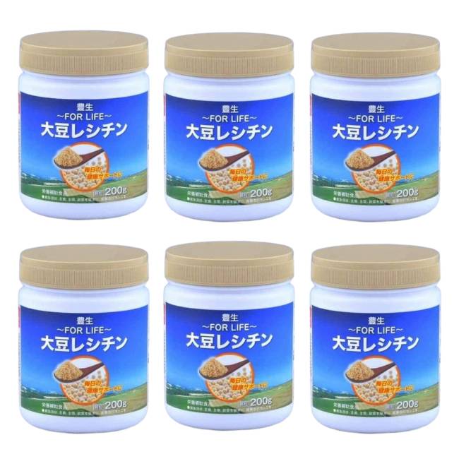 豊生 大豆レシチン （顆粒 200g）6個セット 乾燥剤入 栄養補助食品 健康食品 サプリメント サ ...