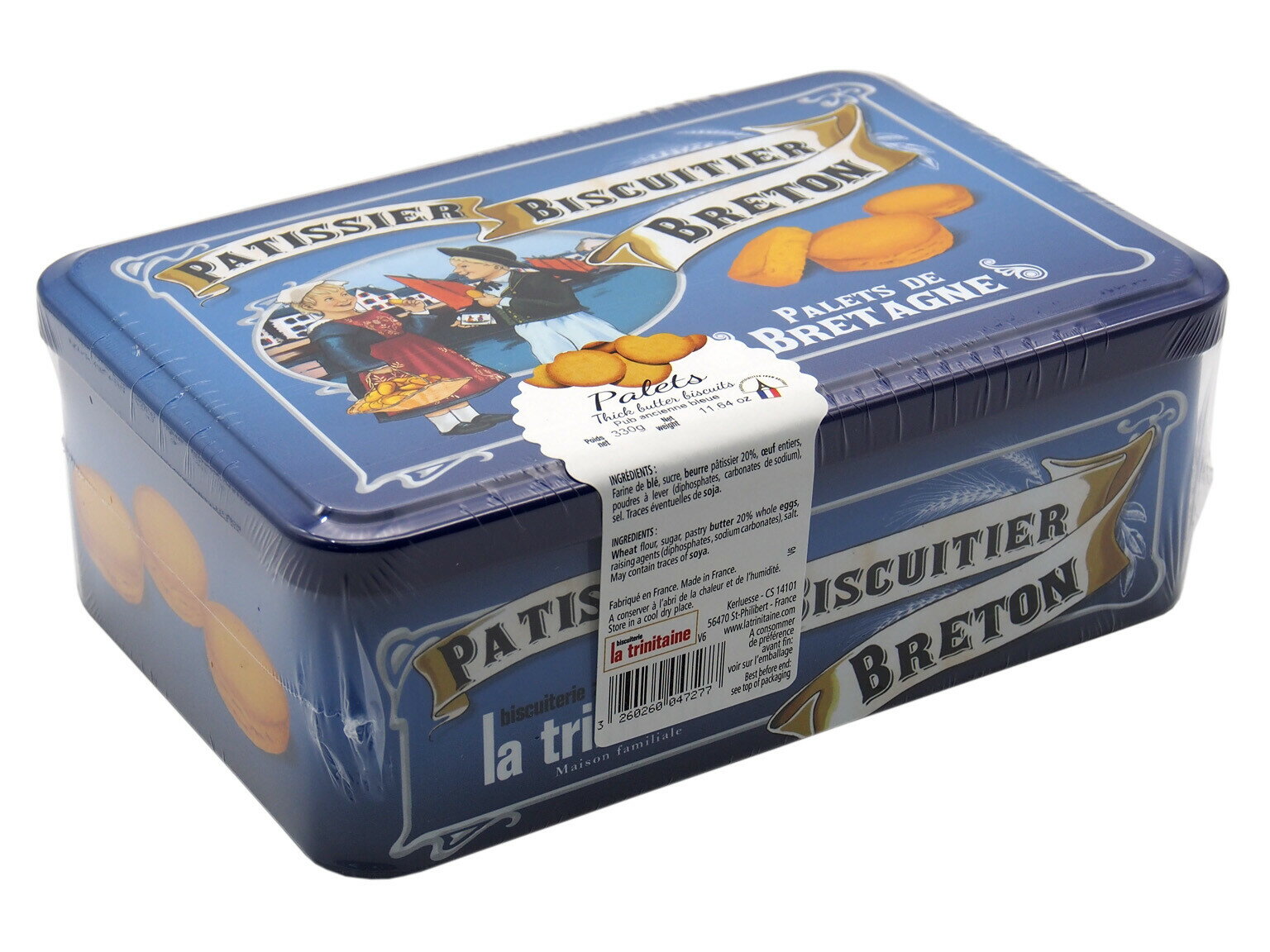 【訳あり 缶のみの販売になります。中身はありません 】ラ・トリニテーヌ ブレトン ブルー (パレット詰合せ) 330g パレット 缶 レトロ デコ缶 ラトリニテ...