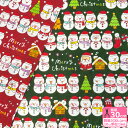 【マラソン中はポイント3倍】ゆきだるまのクリスマス クリスマスプリント(シーチング)クリスマス スノーマン 雪だるま サンタクロース プレゼント コスモテキスタ...